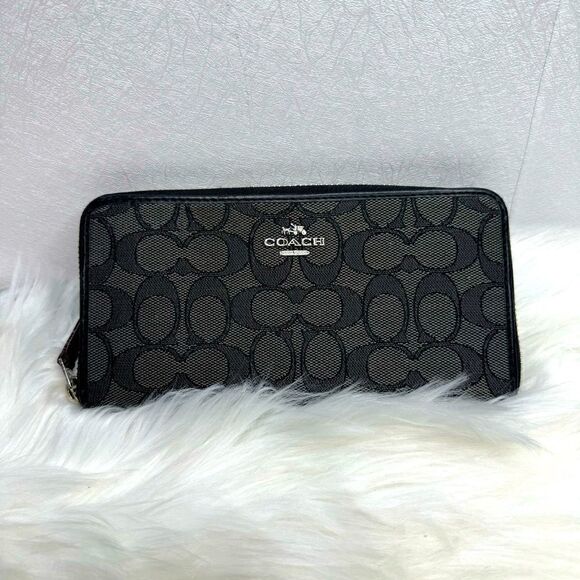 Coach Signature Slim Coated Canvas Wallet - Picture 1 of 7